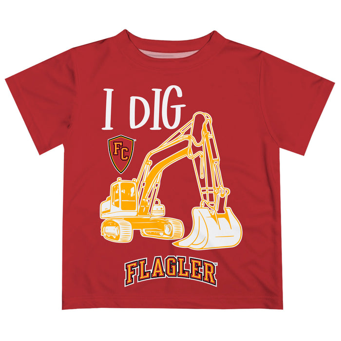 Flagler College St. Augustine Vive La Fete Excavator Boys Game Day Red Short Sleeve Tee