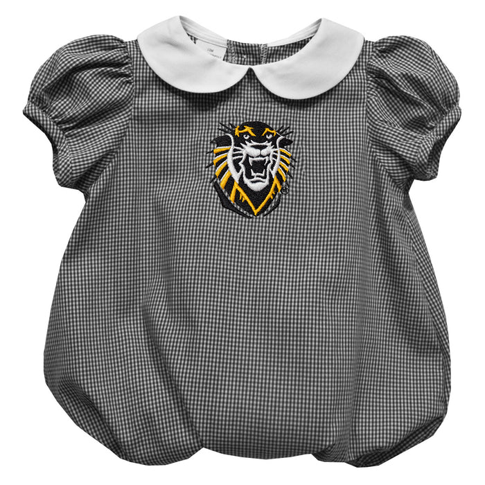 Fort Hays State University Tigers FHSU Embroidered Black Girls Baby Bubble Short Sleeve