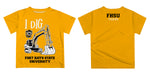 Fort Hays State University Tigers FHSU Vive La Fete Excavator Boys Game Day Gold Short Sleeve Tee - Vive La Fête - Online Apparel Store