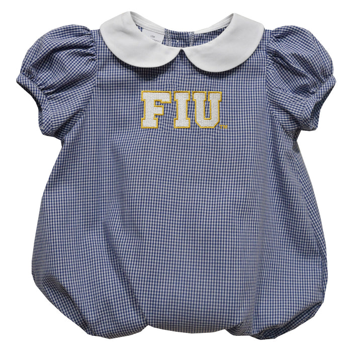 FIU Panthers Embroidered Navy Girls Baby Bubble Short Sleeve