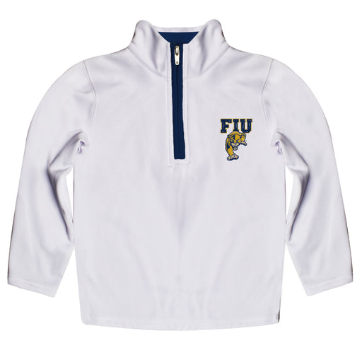 FIU Panthers  Hand Sketched Vive La Fete Impressions Artwork  White Quarter Zip Pullover V1