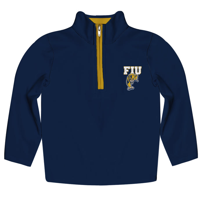 FIU Panthers  Hand Sketched Vive La Fete Impressions Artwork  Blue Quarter Zip Pullover V1