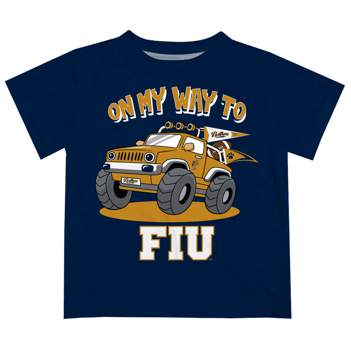 FIU Panthers Vive La Fete Monster Truck Boys Game Day Navy Short Sleeve Tee