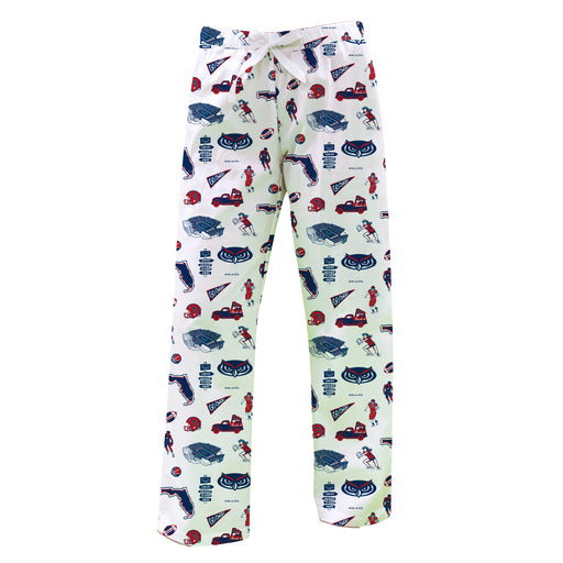 Florida Atlantic Owls Repeat Print Hand Sketched Vive La Fete Impressions Artwork Womens  White  Lounge Pants