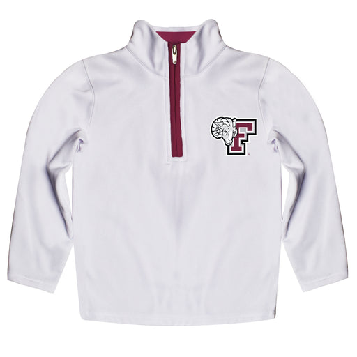 Fordham Rams Hand Sketched Vive La Fete Impressions Artwork  White Quarter Zip Pullover V1