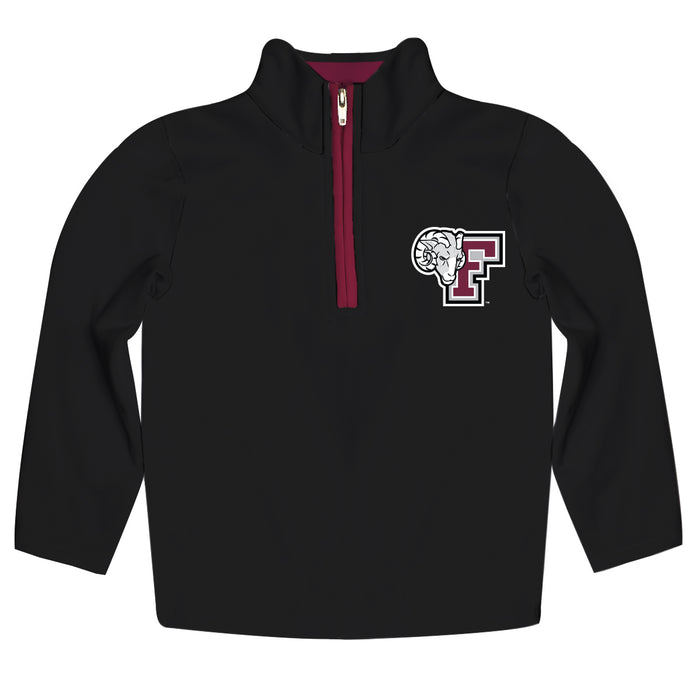 Fordham Rams Hand Sketched Vive La Fete Impressions Artwork  Black Quarter Zip Pullover V1