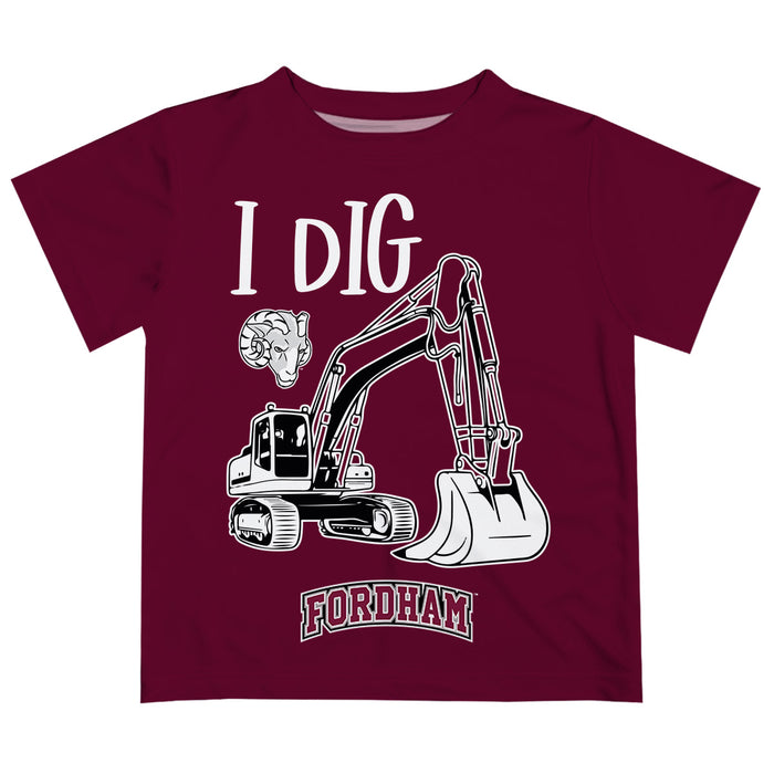 Fordham Rams Vive La Fete Excavator Boys Game Day Maroon Short Sleeve Tee