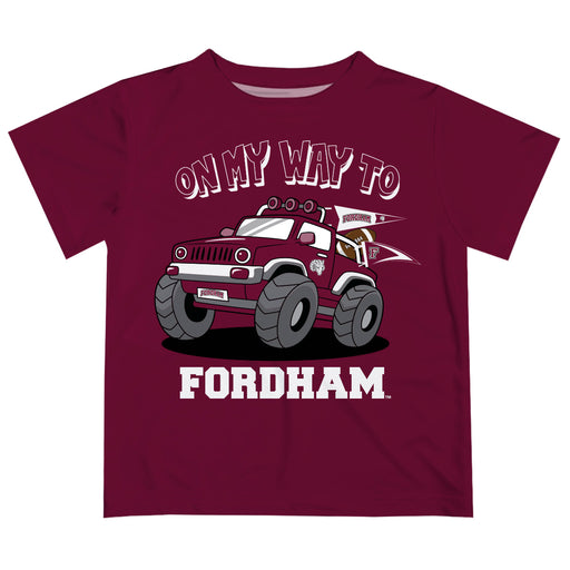 Fordham Rams  Vive La Fete Monster Truck Boys Game Day Maroon Short Sleeve Tee