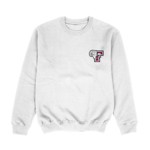 Fordham Rams Hand Sketched Vive La Fete Impressions Artwork Womens  White Crewneck Sweatshirt