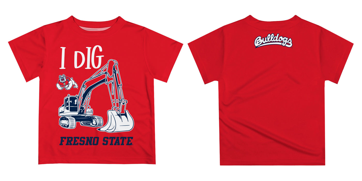 Fresno State Bulldogs Vive La Fete Excavator Boys Game Day Red Short Sleeve Tee - Vive La Fête - Online Apparel Store