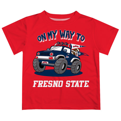 Fresno State Bulldogs  Vive La Fete Monster Truck Boys Game Day Red Short Sleeve Tee