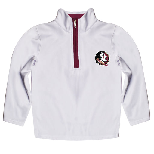 Florida State Seminoles Hand Sketched Vive La Fete Impressions Artwork  White Quarter Zip Pullover V1