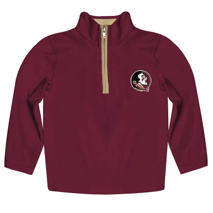 Florida State Seminoles Hand Sketched Vive La Fete Impressions Artwork  Garnet Quarter Zip Pullover V1