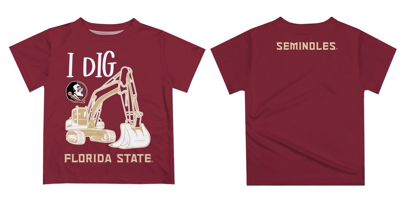 Florida State Seminoles Vive La Fete Excavator Boys Game Day Garnet Short Sleeve Tee - Vive La Fête - Online Apparel Store