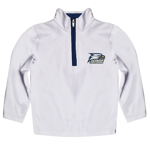 Georgia Southern Eagles Hand Sketched Vive La Fete Impressions Artwork White Quarter Zip Pullover