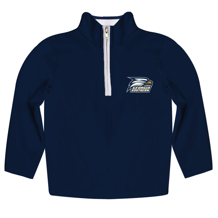 Georgia Southern Eagles Hand Sketched Vive La Fete Impressions Artwork Navy Quarter Zip Pullover