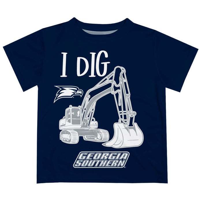 Georgia Southern Eagles Vive La Fete Excavator Boys Game Day Navy Short Sleeve Tee