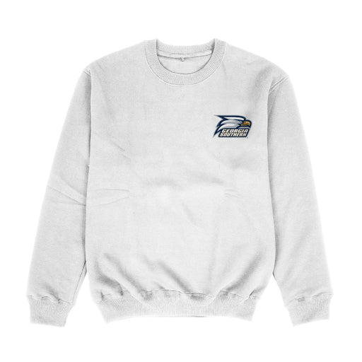 Georgia Southern Eagles Hand Sketched Vive La Fete Impressions Artwork Womens  White Crewneck Sweatshirt