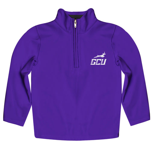 Grand Canyon University GCU Lopes Vive La Fete Game Day Solid Purple Quarter Zip Pullover Sleeves