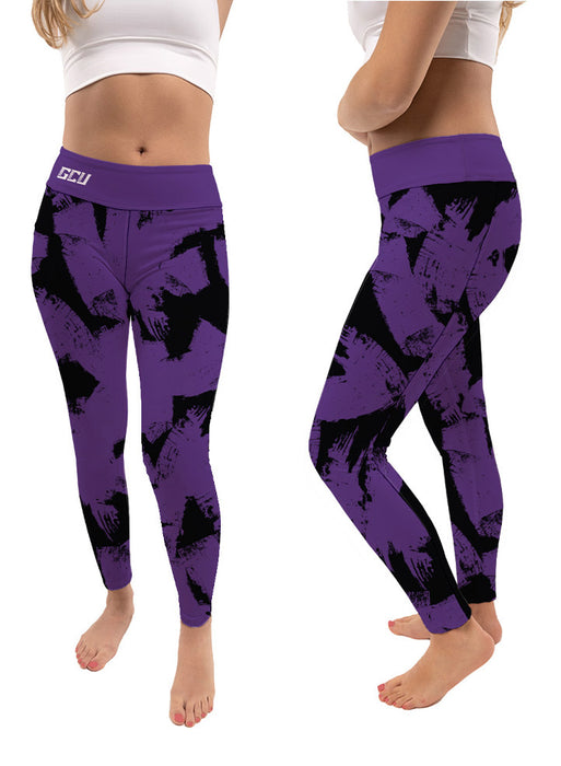 Grand Canyon University GCU Lopes Vive La Fete Paint Brush Logo on Waist Women Purple Yoga Leggings - Vive La Fête - Online Apparel Store