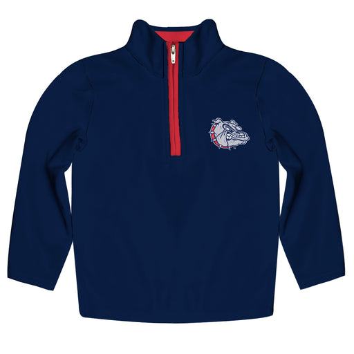 Gonzaga University Bulldogs Zags GU Hand Sketched Vive La Fete Impressions Artwork  Blue Quarter Zip Pullover V1