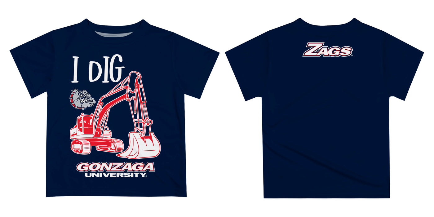 Gonzaga University Bulldogs Zags GU Vive La Fete Excavator Boys Game Day Blue Short Sleeve Tee - Vive La Fête - Online Apparel Store