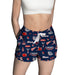 Gonzaga University Bulldogs Zags GU Repeat Print Hand Sketched Vive La Fete Impressions Artwork Womens Blue Lounge Short