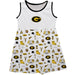 Grambling State Tigers GSU Sleeveless Tank Dress Girls White Repeat Print Hand Sketched Vive La Fete Impressions