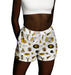 Grambling State Tigers GSU Repeat Print Hand Sketched Vive La Fete Impressions Artwork Womens White Lounge Shorts