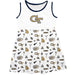 Georgia Tech Yellow Jackets Sleeveless Tank Dress Girls White Repeat Print Hand Sketched Vive La Fete Impressions