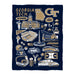 Georgia Tech Navy Hand Sketched Vive La Fete Impressions Artwork Blue Plush Soft Minky Blanket 36 x 48