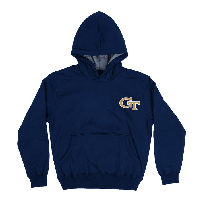 Georgia Tech Yellow Jackets Vive La Fete Impressions Artwork Navy Fleece Long Sleeve Hoodie.