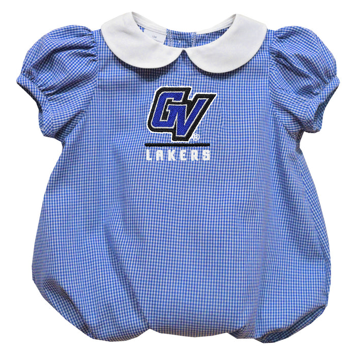 Grand Valley State Lakers Embroidered Royal Girls Baby Bubble Short Sleeve