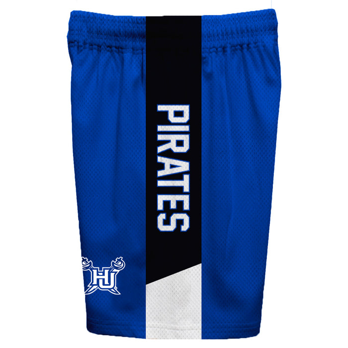 Hampton Pirates Vive La Fete Game Day Blue Stripes Boys Solid Black Athletic Mesh Short - Vive La Fête - Online Apparel Store