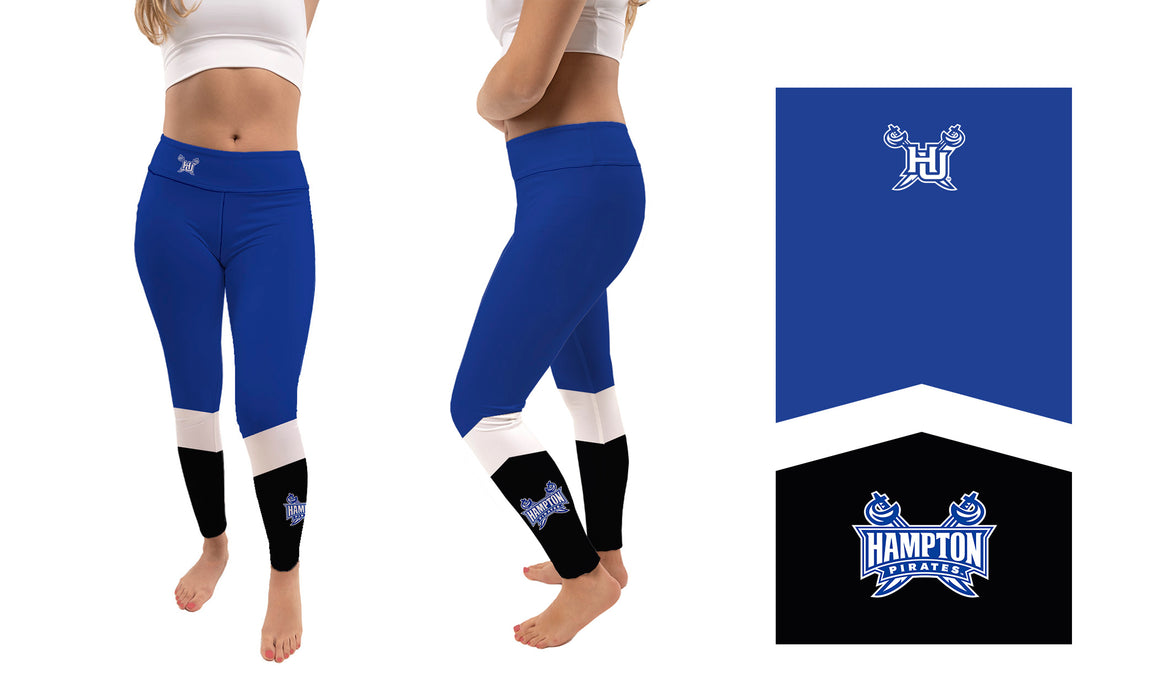 Hampton Pirates Vive La Fete Game Day Collegiate Ankle Color Block Women Blue Black Yoga Leggings - Vive La Fête - Online Apparel Store
