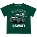 Hawaii Rainbow Warriors  Vive La Fete Monster Truck Boys Game Day Green Short Sleeve Tee