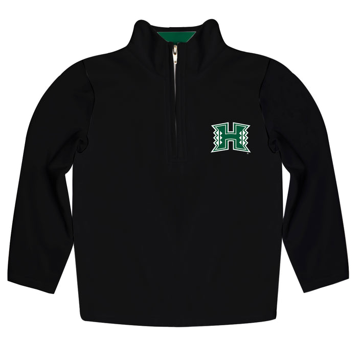 Hawaii Rainbow Warriors Vive La Fete Logo and Mascot Name Womens Black Quarter Zip Pullover