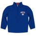 HCU Houston Christian Huskies Vive La Fete Game Day Solid Blue Quarter Zip Pullover Sleeves