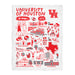 University of Houston Cougars White Hand Sketched Vive La Fete Impressions Artwork Plush Soft Minky Blanket 36 x 48