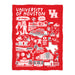 University of Houston Cougars Red Hand Sketched Vive La Fete Impressions Artwork Plush Soft Minky Blanket 36 x 48