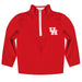 University of Houston Cougars Hand Sketched Vive La Fete Impressions Artwork  Red Quarter Zip Pullover V1