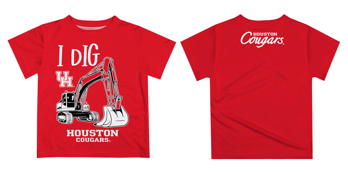 University of Houston Cougars Vive La Fete Excavator Boys Game Day Red Short Sleeve Tee - Vive La Fête - Online Apparel Store