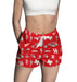 University of Houston Cougars Repeat Print Hand Sketched Vive La Fete Impressions Artwork Womens Red Lounge Shorts