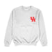 University of Houston Cougars Hand Sketched Vive La Fete Impressions Artwork Womens  White Crewneck Sweatshirt