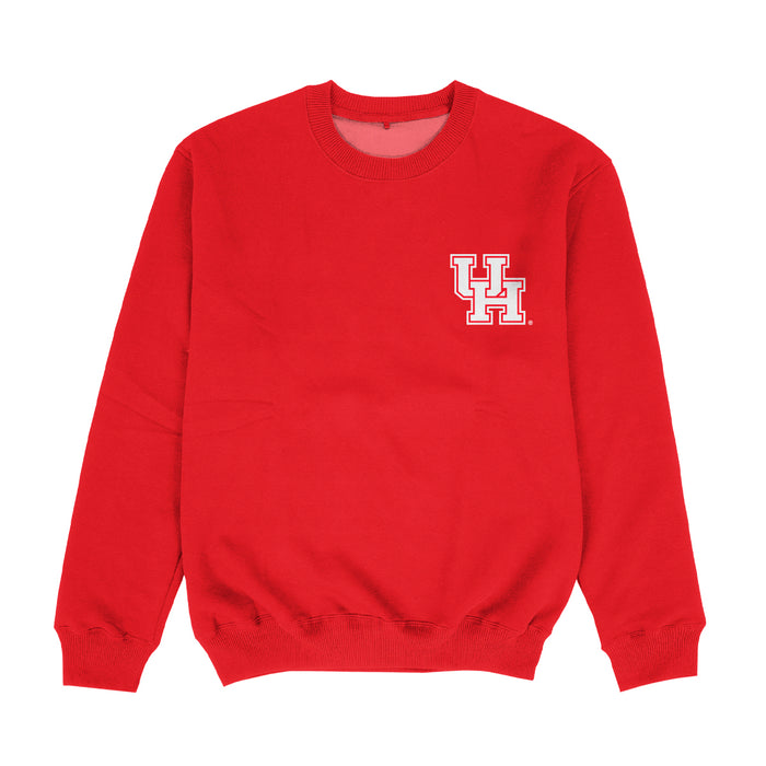 University of Houston Cougars Hand Sketched Vive La Fete Impressions Artwork Womens  Red Crewneck Sweatshirt