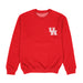 University of Houston Cougars Hand Sketched Vive La Fete Impressions Artwork Womens  Red Crewneck Sweatshirt