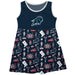 Howard University Bison Sleeveless Tank Dress Girls Blue Repeat Print Hand Sketched Vive La Fete Impressions