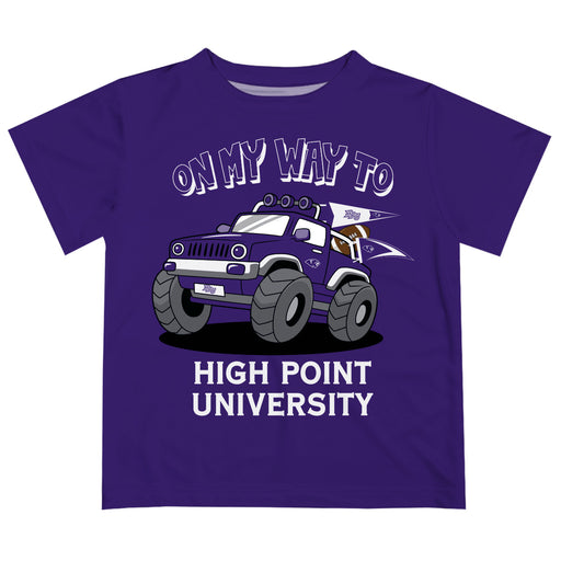 High Point University Panthers HPU  Vive La Fete Monster Truck Boys Game Day Purple Short Sleeve Tee