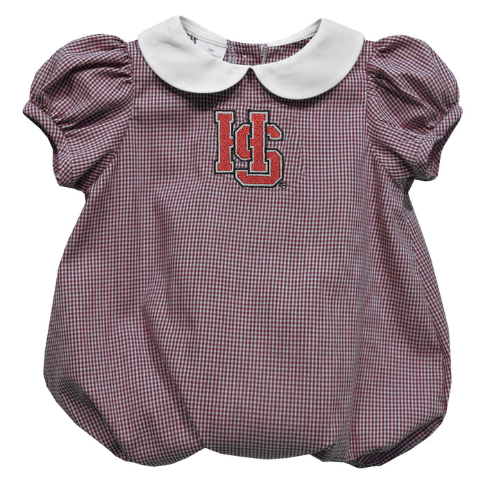 Hampden–Sydney Tigers Embroidered Maroon Girls Baby Bubble Short Sleeve