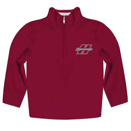 Henderson State Reddies Vive La Fete Game Day Solid Red Quarter Zip Pullover Sleeves